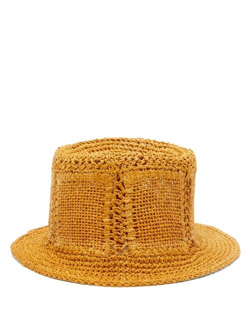 Matchesfashion.com Reinhard Plank Hats - Neko Straw Bucket Hat - Womens - Brown