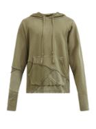 Matchesfashion.com Greg Lauren - Fragmented Cotton-jersey Hooded Sweater - Mens - Green