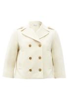 Matchesfashion.com Redvalentino - Cropped Double-breasted Wool-blend Peacoat - Womens - Ivory