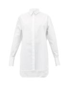 Matchesfashion.com The Row - Pedro Step Hem Cotton Poplin Shirt - Womens - White
