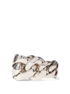 Matchesfashion.com Alexander Mcqueen - Link-band Distressed-metal Ring - Womens - Silver