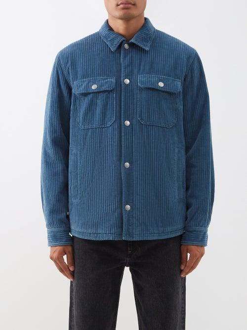 A.p.c. - Alex Cotton-corduroy Overshirt - Mens - Blue