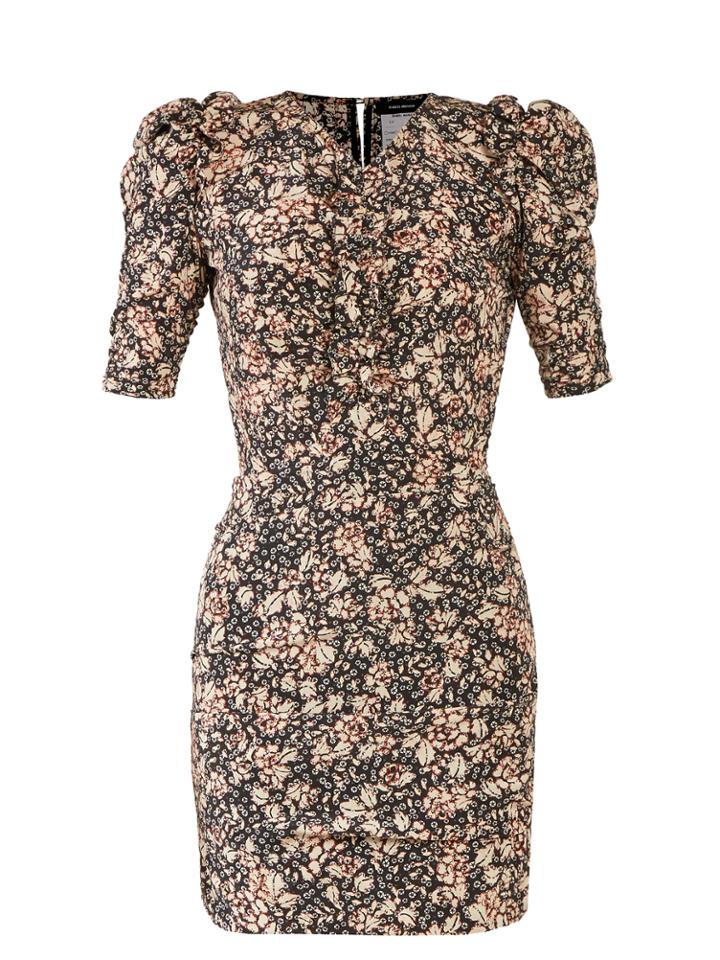 Isabel Marant Brizia Floral-print Puff-sleeved Dress