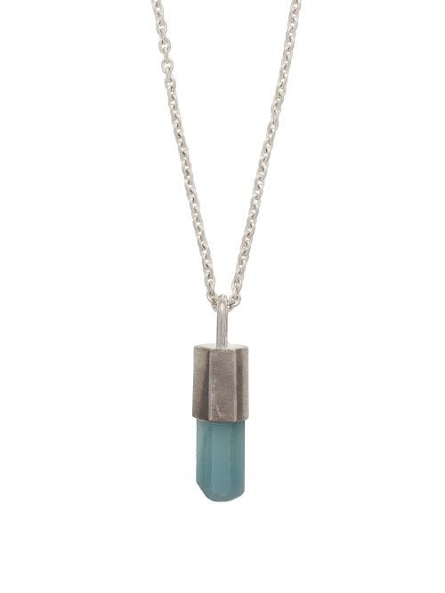 Matchesfashion.com Parts Of Four - Talisman Aquamarine & Sterling Silver Necklace - Mens - Silver Multi