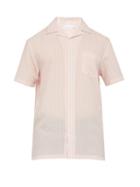 Matchesfashion.com Onia - Vacation Striped Short Sleeved Shirt - Mens - Light Pink