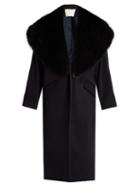 Adam Lippes Fur-lapel Wool And Cashmere-blend Coat