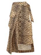 Matchesfashion.com Jacquemus - Thika Leopard Print Cotton Midi Skirt - Womens - Leopard