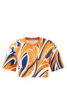 Emilio Pucci - Vortici-print Cotton-jersey Cropped T-shirt - Womens - Navy Print