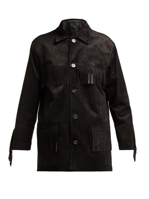 Matchesfashion.com Nili Lotan - Fringed Suede Jacket - Womens - Black
