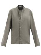 Matchesfashion.com Lemaire - Stand-collar Cotton-ventile Shirt - Womens - Mid Grey