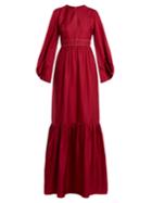 Roksanda Elvira Gathered-hem Silk Satin-twill Gown