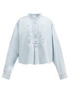 Matchesfashion.com Isabel Marant Toile - Madoc Stand-collar Denim Shirt - Womens - Light Denim