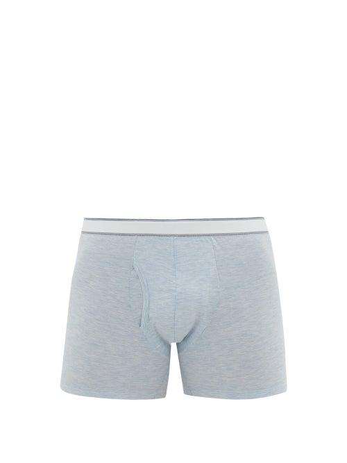 Derek Rose - Ethan Stretch-micromodal Jersey Boxer Briefs - Mens - Light Blue