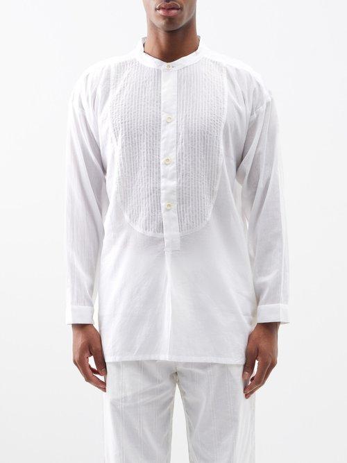 Smr Days - Cavalet Pintucked Cotton-gauze Shirt - Mens - White