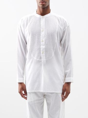 Smr Days - Cavalet Pintucked Cotton-gauze Shirt - Mens - White