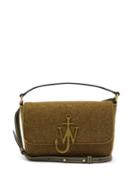 Ladies Bags Jw Anderson - Anchor-logo Medium Felt And Leather Shoulder Bag - Womens - Khaki