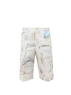 Alexander Mcqueen - Divine Comedy-print Shorts - Mens - Cream Multi
