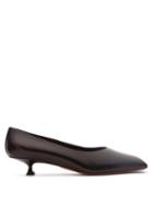 The Row - Square-toe Spool-heel Leather Pumps - Womens - Black
