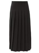 Matchesfashion.com Joseph - Sallis Pleated Wool-blend Midi Skirt - Womens - Black