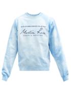Matchesfashion.com Martine Rose - Logo-print Tie-dye Cotton Sweatshirt - Mens - Blue