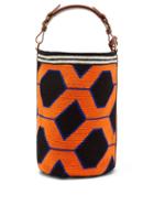 Colville - Wayuu Geometric-weave Cotton Bucket Bag - Womens - Orange Multi