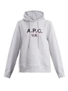 A.p.c. Us Star Logo Cotton-blend Jersey Hooded Sweatshirt