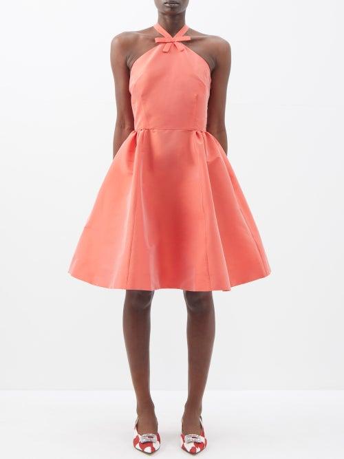 Bernadette - Jones Bow-tied Satin Sleeveless Mini Dress - Womens - Red