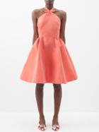 Bernadette - Jones Bow-tied Satin Sleeveless Mini Dress - Womens - Red