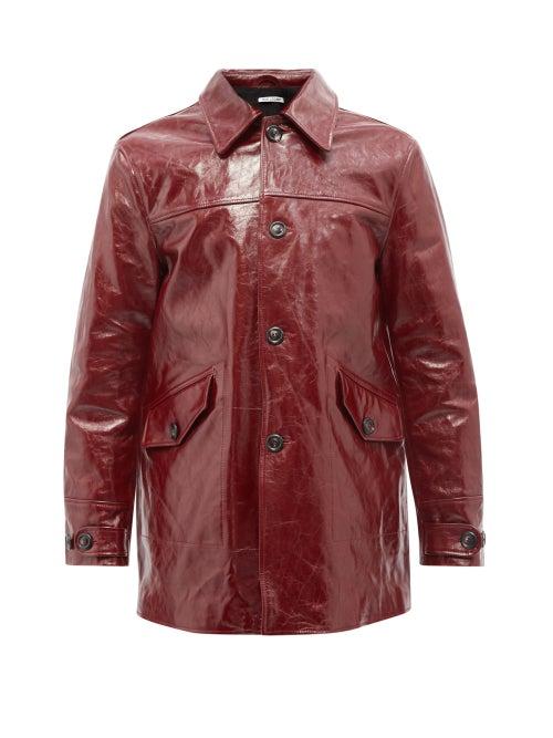 Our Legacy - Buta Patch-pocket Leather Coat - Mens - Red