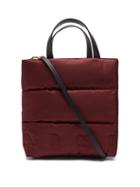 Marni - Museo Small Quilted Nylon And Leather Tote Bag - Womens - Dark Red