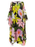 Matchesfashion.com Richard Quinn - Hannah Floral-print Chiffon Kaftan Gown - Womens - Pink Multi