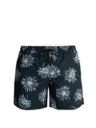 Matchesfashion.com Commas - Fan Leaf Print Swim Shorts - Mens - Navy