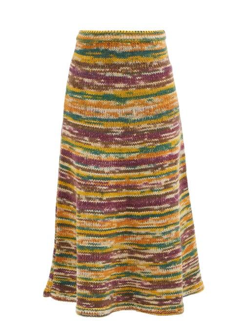 Gabriela Hearst - Sana Striped Cashmere Midi Skirt - Womens - Multi