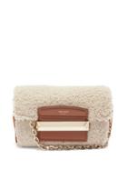 Jimmy Choo - Carolina Shearling Shoulder Bag - Womens - Cream Multi