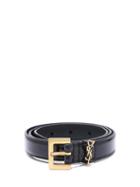 Matchesfashion.com Saint Laurent - Ysl Keeper-loop Leather Belt - Womens - Black