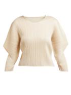 Matchesfashion.com Pleats Please Issey Miyake - Voluminous Sleeve Pleated Top - Womens - Ivory