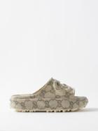 Gucci - Gg-logo Rubber Sandals - Mens - Beige