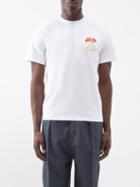 Jw Anderson - Apple-core-logo Organic Cotton-jersey T-shirt - Mens - White