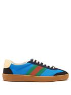 Gucci Web Nylon And Suede Trainers