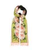 Matchesfashion.com Dolce & Gabbana - Oversized Rose Print Silk Scarf - Womens - Pink