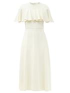Matchesfashion.com Giambattista Valli - Ruffled Crepe Midi Dress - Womens - White