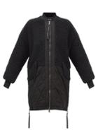 Holden - Longline Wool-blend And Padded-shell Bomber Jacket - Womens - Black