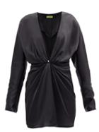 Matchesfashion.com Gauge81 - Shibu V-neck Satin Mini Dress - Womens - Black