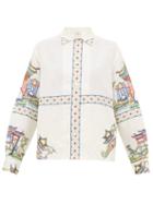 Matchesfashion.com Bode - Pagoda Embroidered Linen Blend Shirt - Womens - Ivory