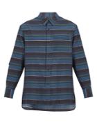 Lanvin Patch-pocket Striped Cotton-blend Shirt