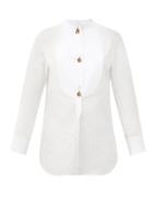 Matchesfashion.com Chlo - Bib-front Striped Cotton Shirt - Womens - White