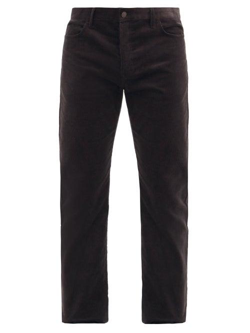 Matchesfashion.com The Row - Irwin Slim-leg Corduroy Trousers - Mens - Dark Brown
