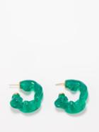 Completedworks - Ruffle Resin & 18kt Gold-vermeil Earrings - Womens - Green