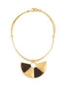 Matchesfashion.com Joelle Kharrat - Peacock Wood And Gold Plated Brass Necklace - Womens - Brown
