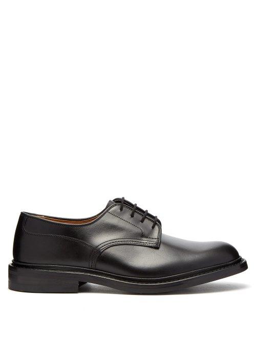 Matchesfashion.com Tricker's - Woodstock Derby Leather Shoes - Mens - Black